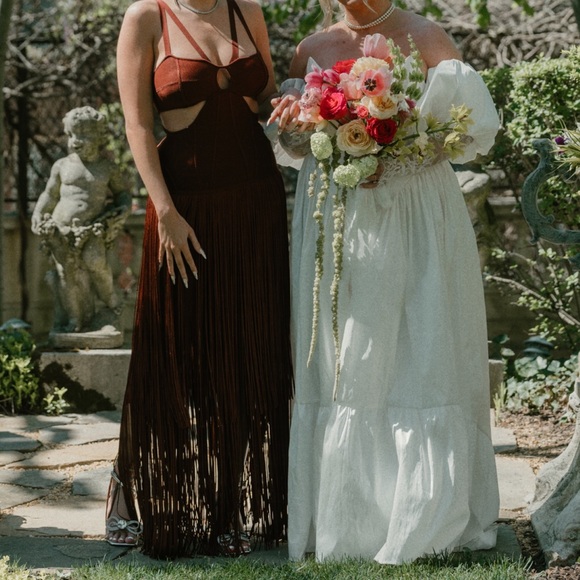 Herve Leger STRAPPY FRINGE GOWN WITH CUT OUT - Picture 4 of 5